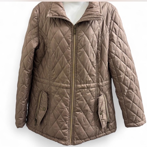 London Fog Women's Quilted Tan Jacket - Picture 2 of 8